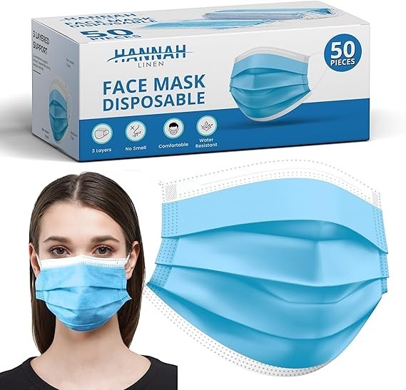 Premium Imported 3-Layer Surgical Face Masks – Pack of 50