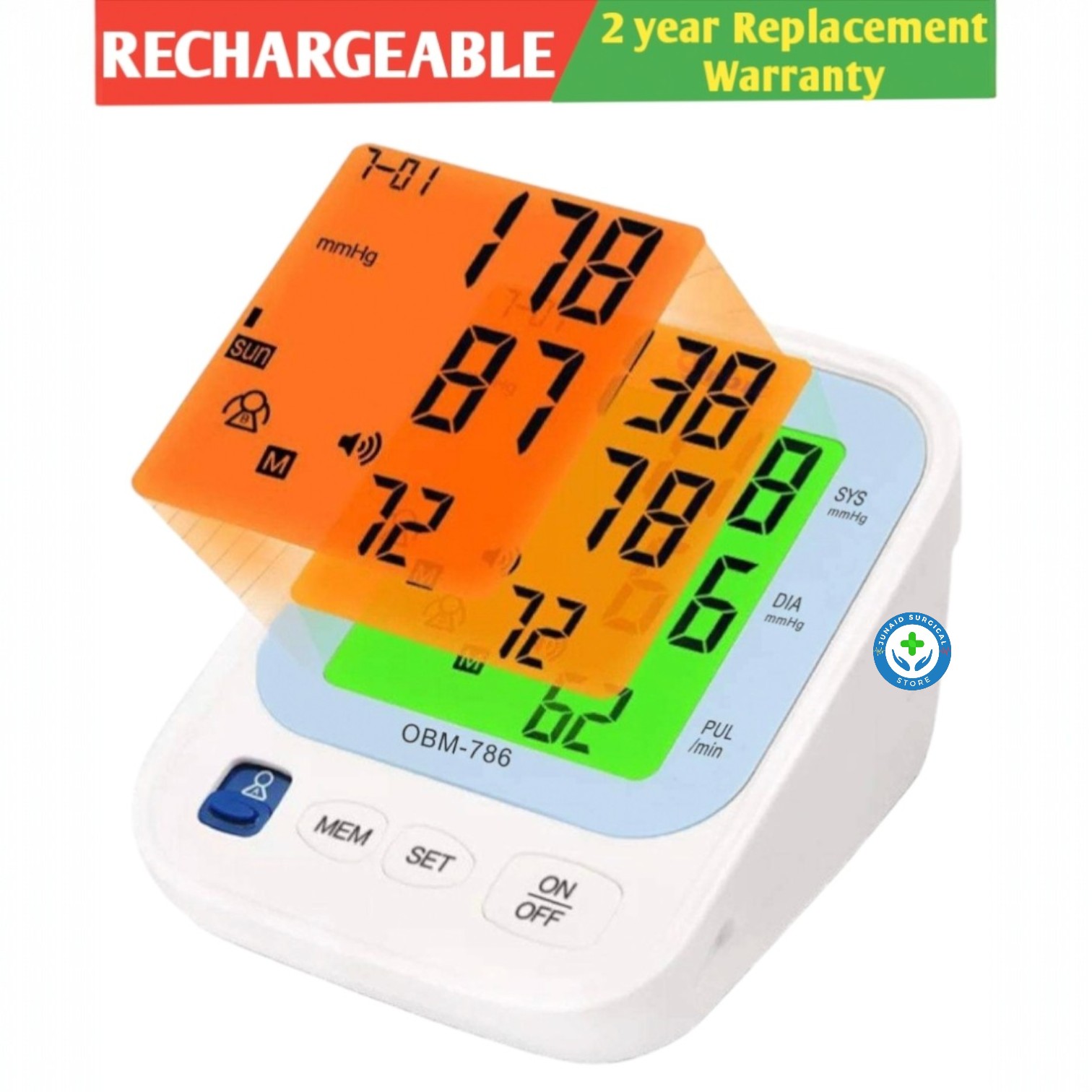 Orbit OBM-786 Arm-Type Rechargeable Blood Pressure Monitor