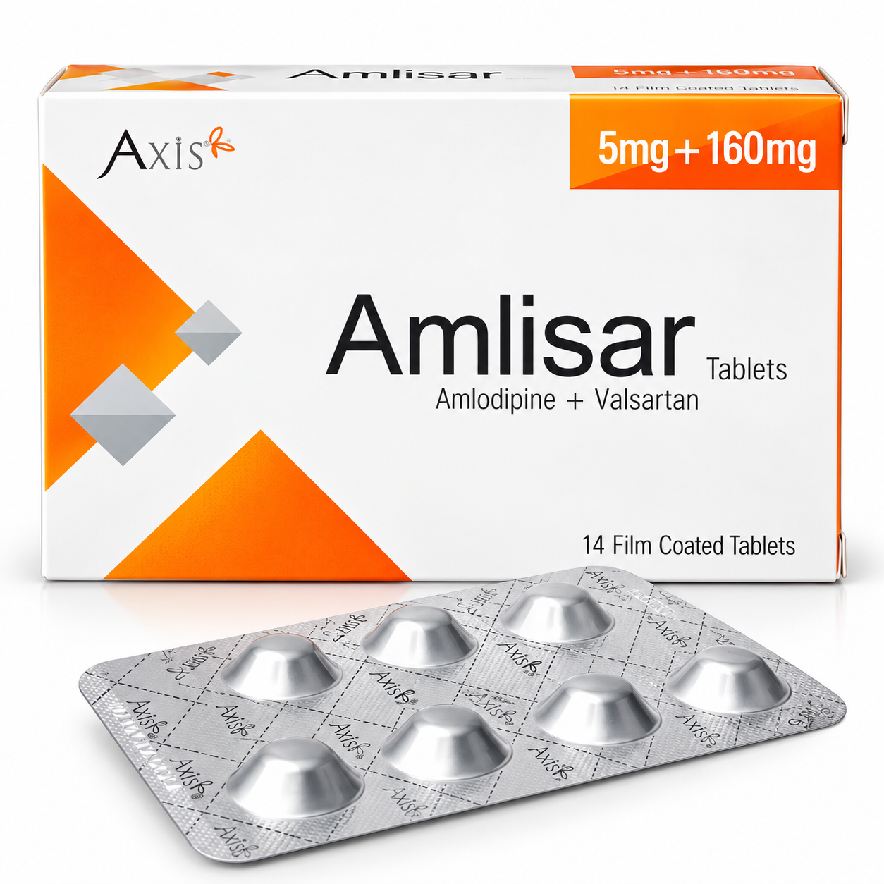 Amlisar 5mg/160mg Tablets – Amlodipine + Valsartan