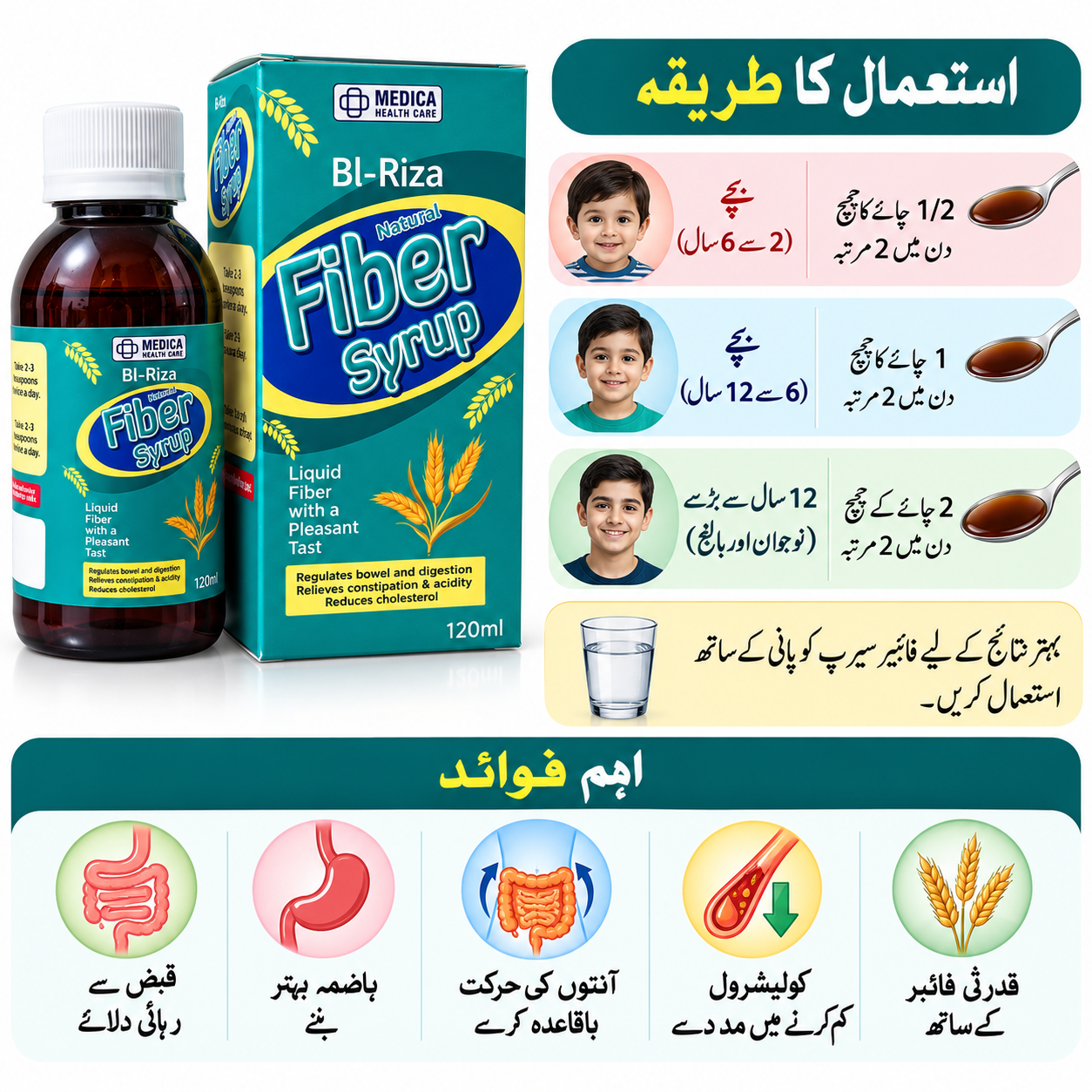 BI-Riza Natural Fiber Syrup – 120ml - Image 2