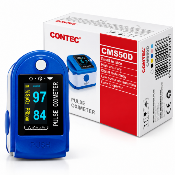 CONTEC CMS50D Pulse Oximeter – Fingertip Blood Oxygen & Pulse Rate Monitor