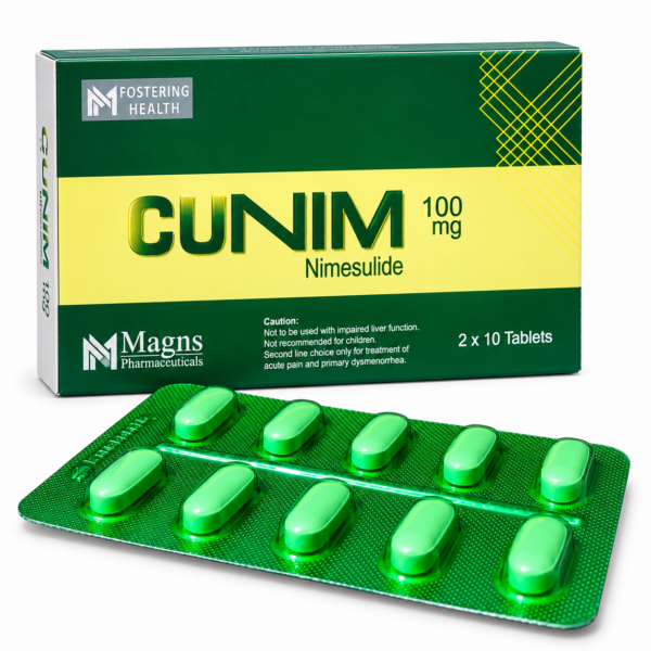 CUNIM 100mg Tablets – Nimesulide | 20 Tablets