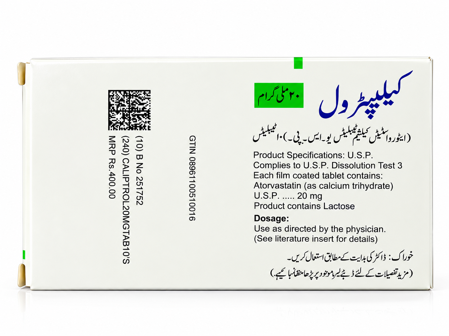 Caliptrol 20mg Tablets – Atorvastatin Calcium - Image 2
