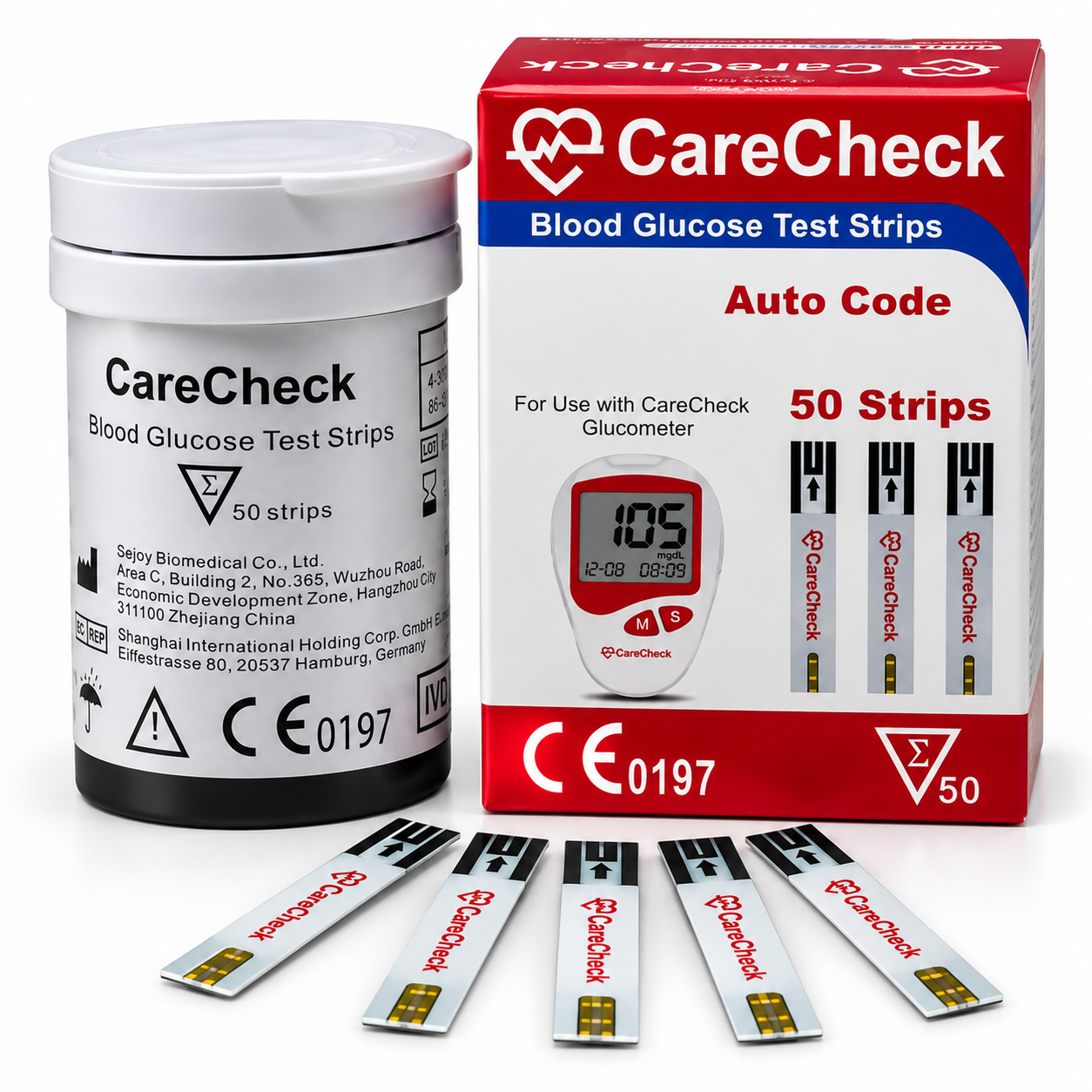 CareCheck Blood Glucose Test Strips – Auto Code, 50 Strips - Image 2