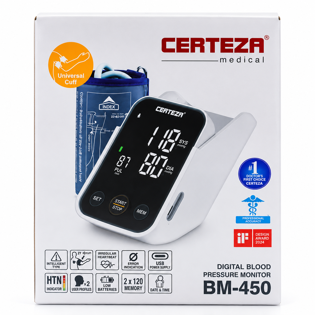 Certeza BM-450 Digital Wrist Blood Pressure Monitor