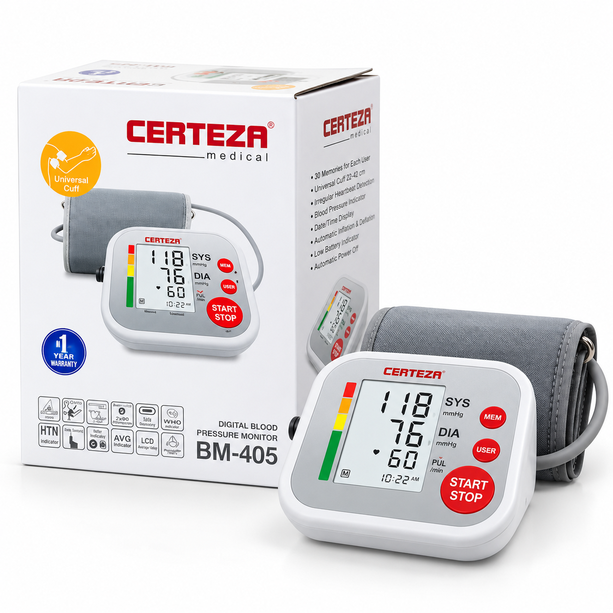 Certeza BM-405 Digital Blood Pressure Monitor – Upper Arm BP Machine - Image 2