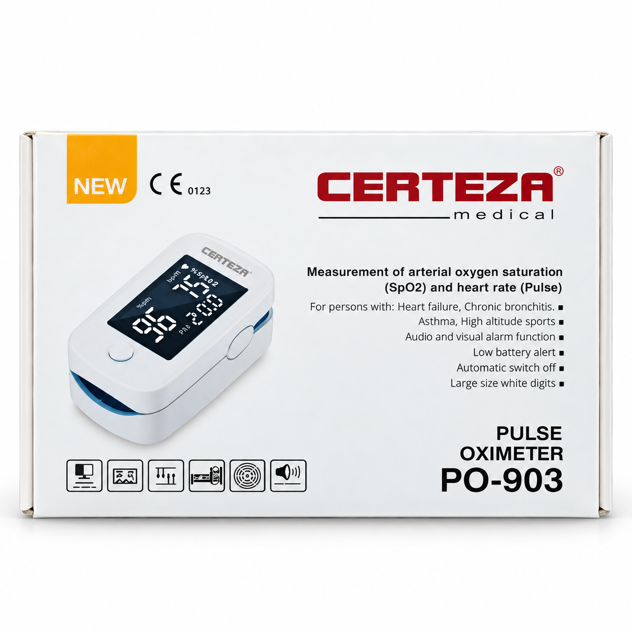 CERTEZA PO-903 Fingertip Pulse Oximeter – Blood Oxygen & Pulse Rate Monitor - Image 2