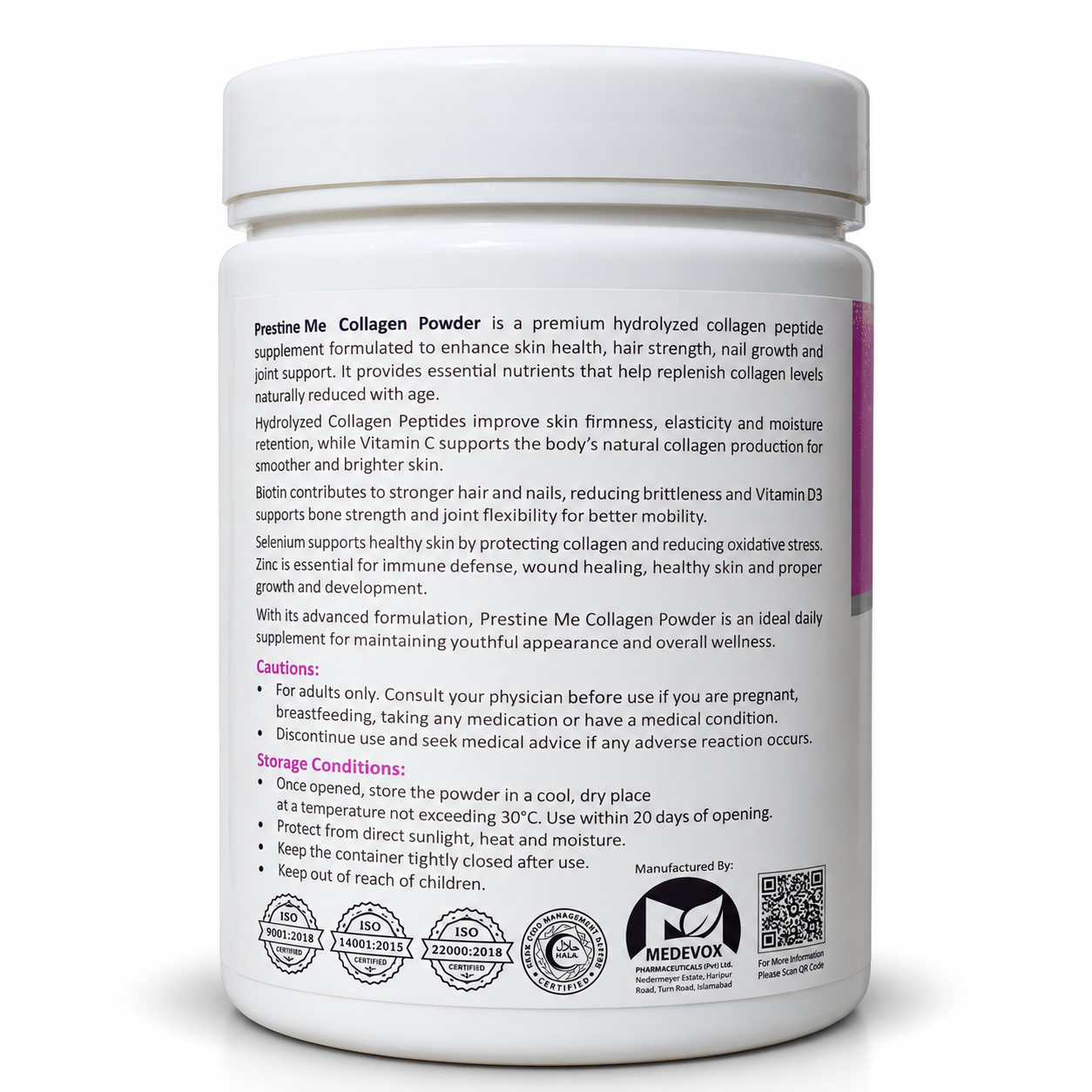 Prestine Me Collagen Powder with Vitamin C, Vitamin D3, Biotin & Zinc – 300g - Image 3