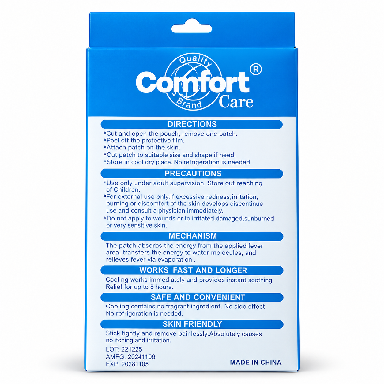 Comfort Care Cooling Gel Patch – 6 Pieces - Image 3