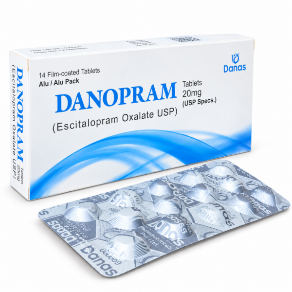 Danopram 20mg Tablets (Escitalopram Oxalate) – Pack of 14 Tablets