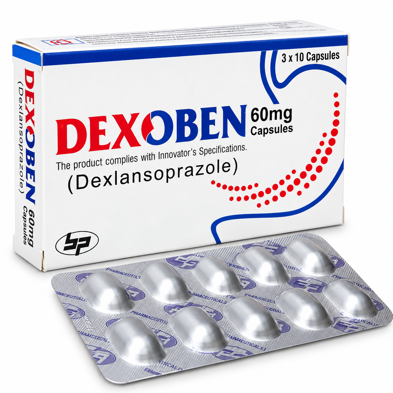 Dexoben 60mg Capsules (Dexlansoprazole) – Pack of 30 Capsules