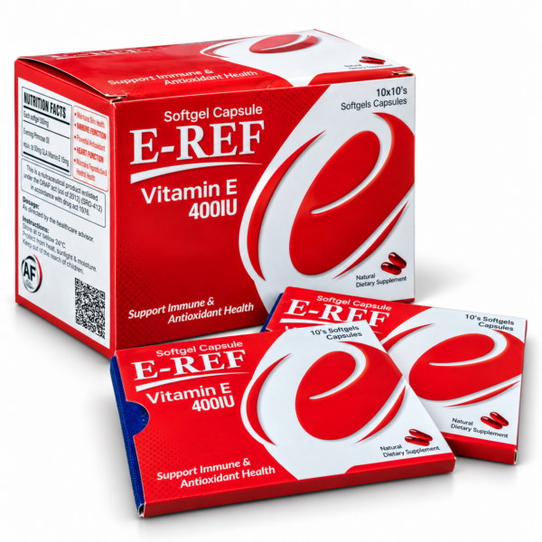 E-REF Vitamin E 400 IU Softgel Capsules – 100 Softgels