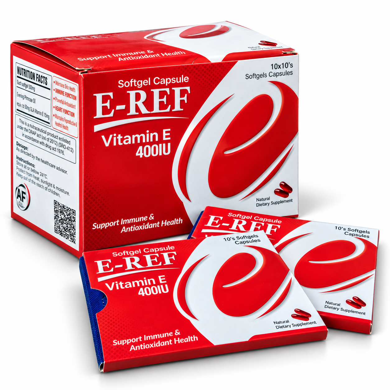 E-REF Vitamin E 400 IU Softgel Capsules – 100 Softgels
