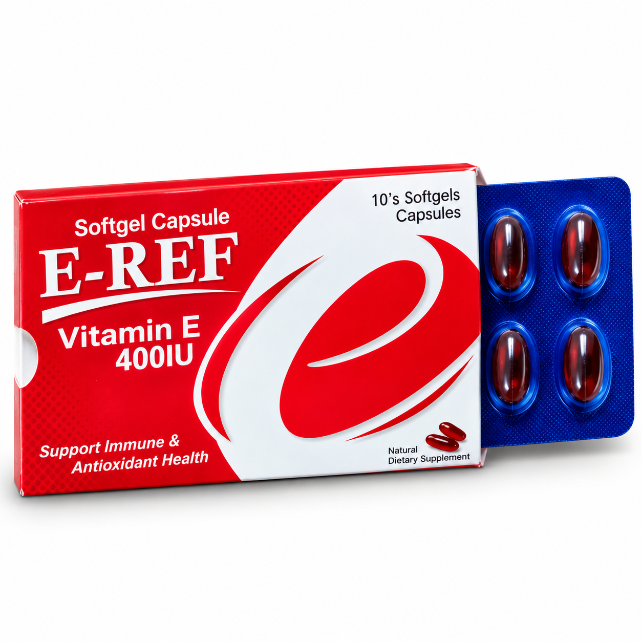 E-REF Vitamin E 400 IU Softgel Capsules – 10 Softgels