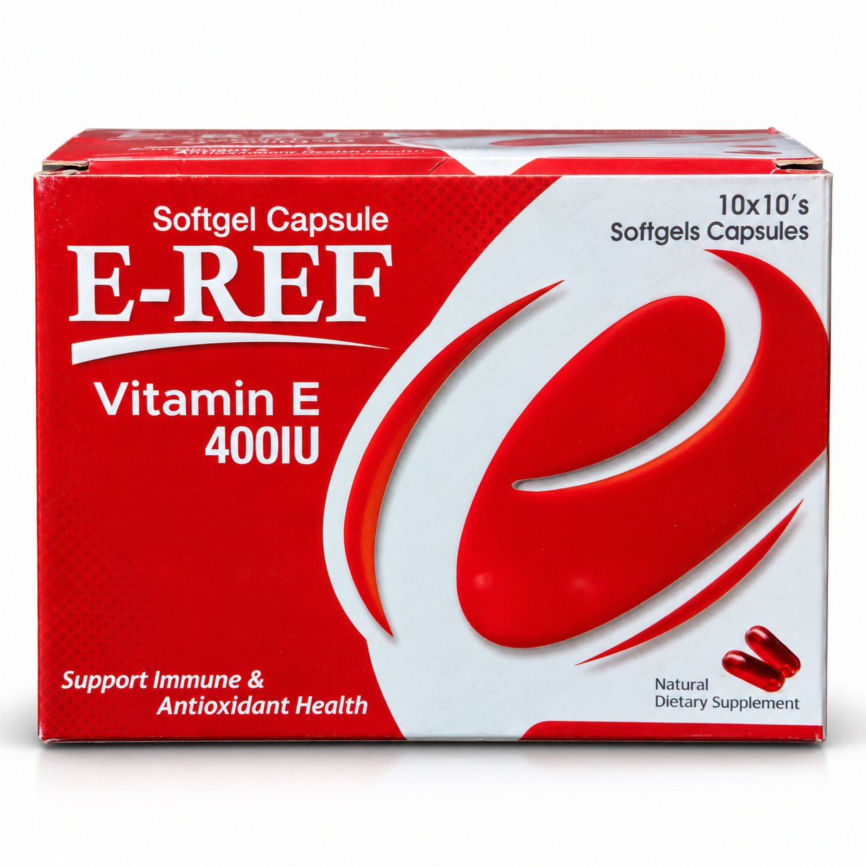 E-REF Vitamin E 400 IU Softgel Capsules – 100 Softgels - Image 2
