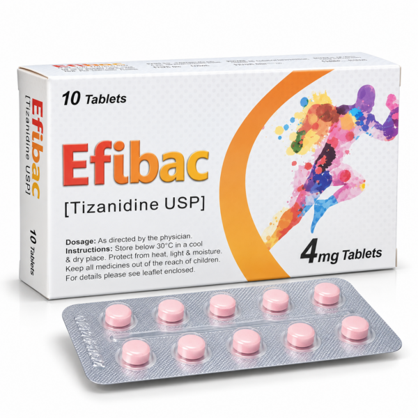 Efibac 4mg Tablets – Tizanidine USP – Pack of 10 Tablets