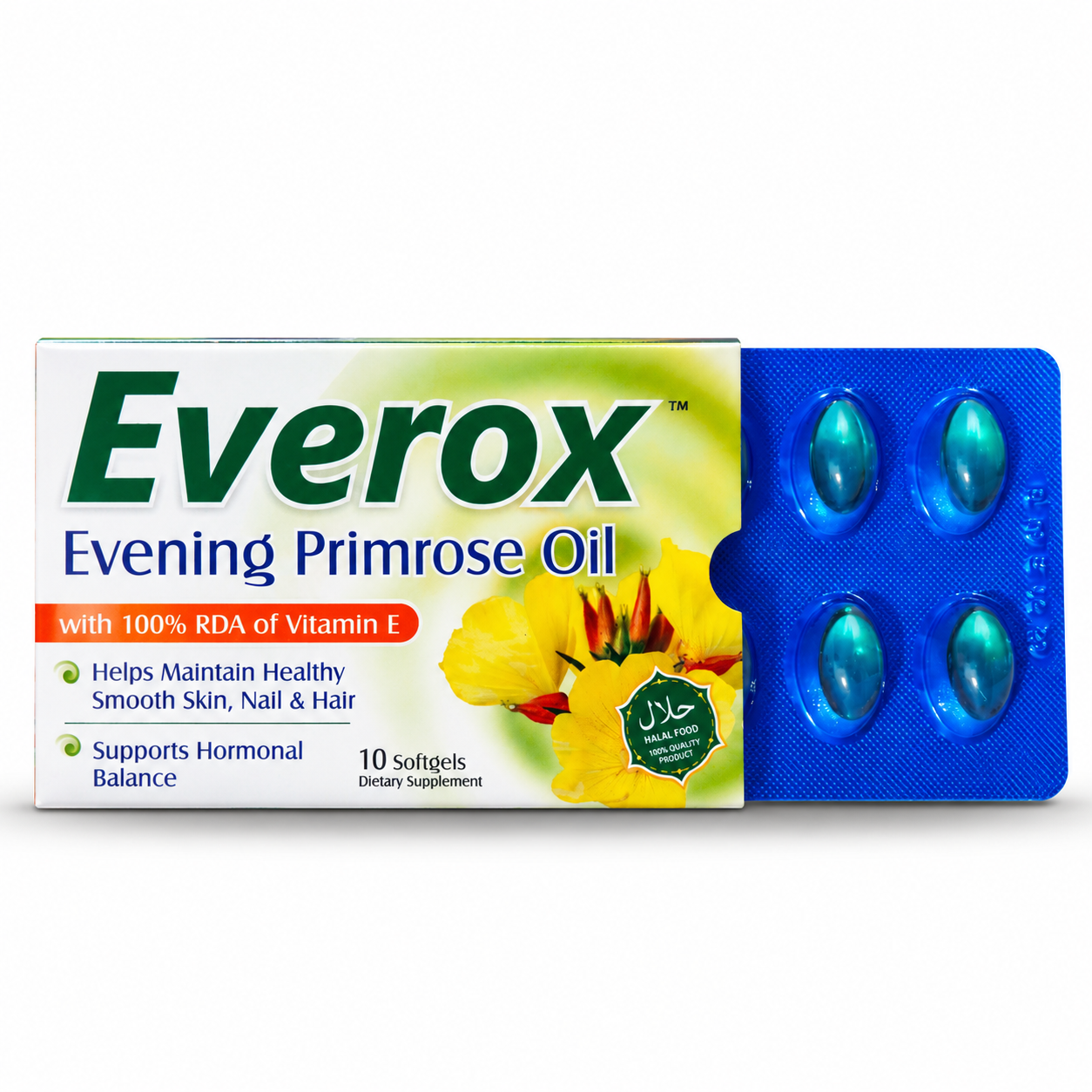 Everox Evening Primrose Oil with Vitamin E – 20 Softgels - Image 2