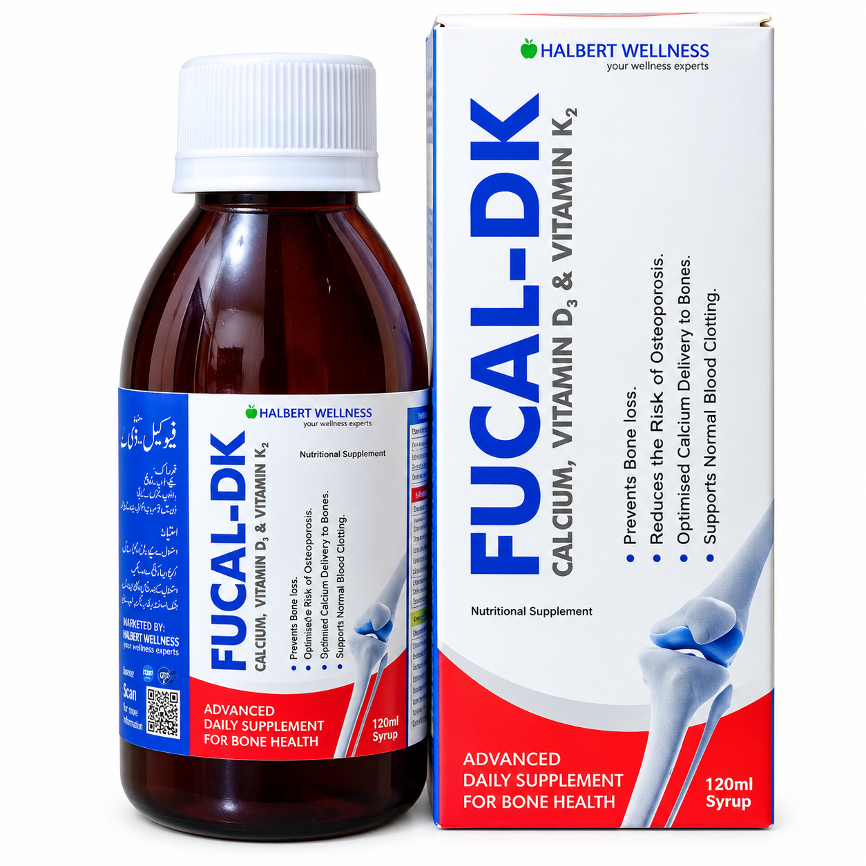 Fucal-DK Syrup 120ml – Calcium, Vitamin D3 & Vitamin K2 Supplement