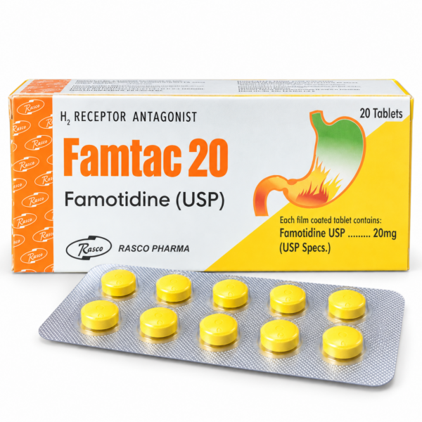 Famtac 20mg (Famotidine USP) – 20 Tablets