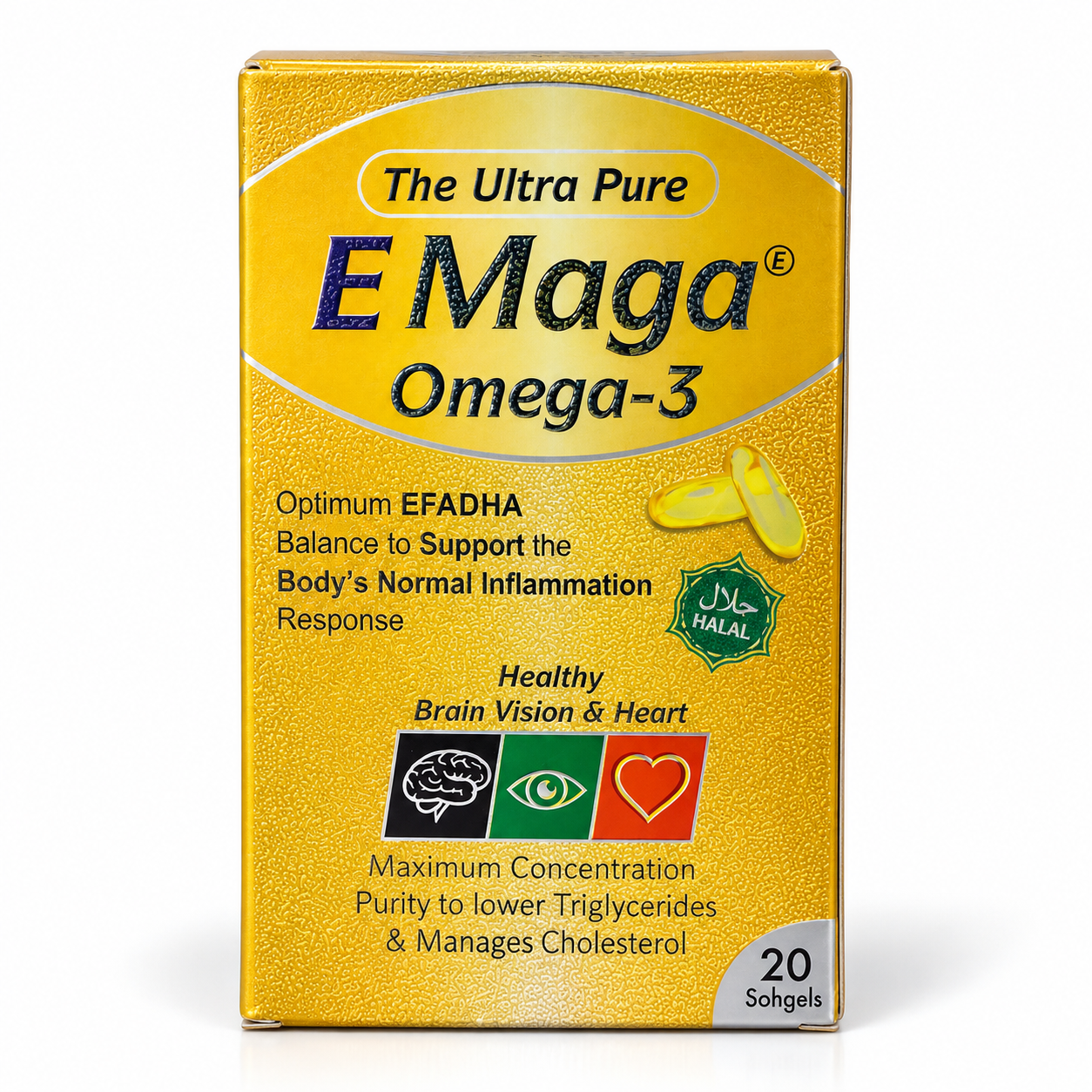 E-Maga Omega-3 Softgels – EPA & DHA | Pack of 20 Softgels - Image 3