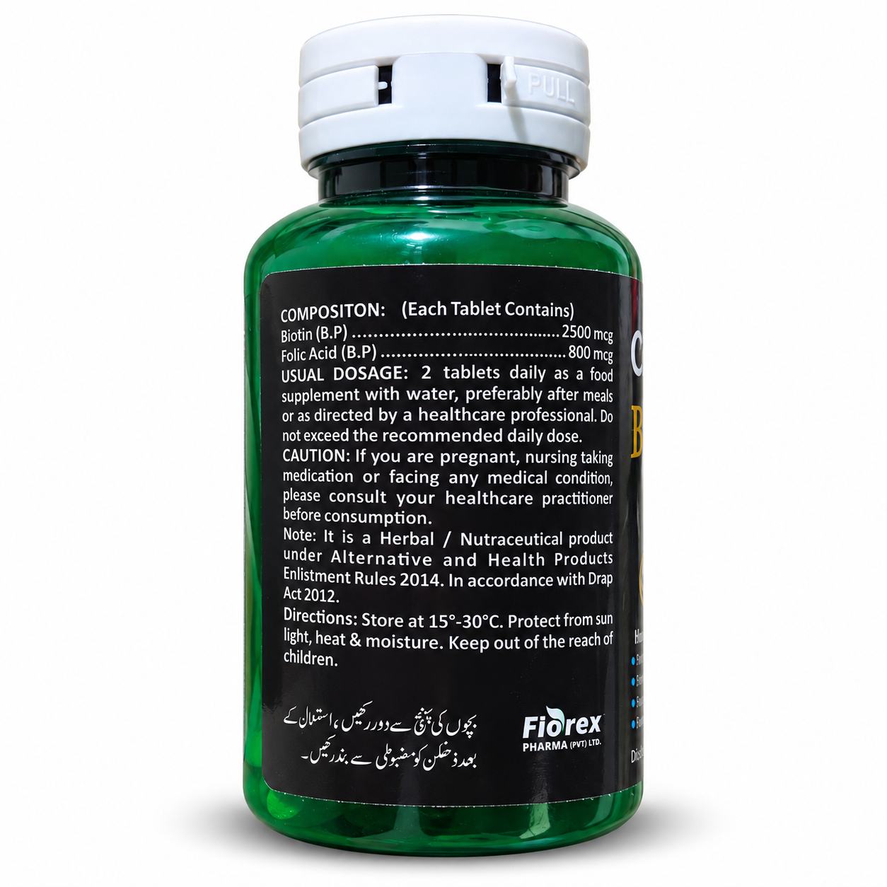 CosVt’s Biotin 2500mcg with Folic Acid – 30 Tablets - Image 3
