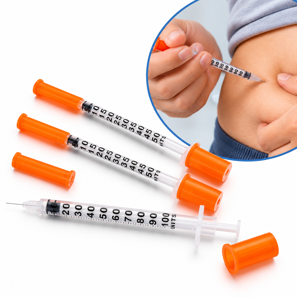 LifeCare+ Disposable Insulin Syringe U-100 – 1 ml