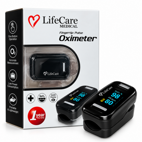 LifeCare Medical Fingertip Pulse Oximeter LC-650 – Digital Blood Oxygen Monitor