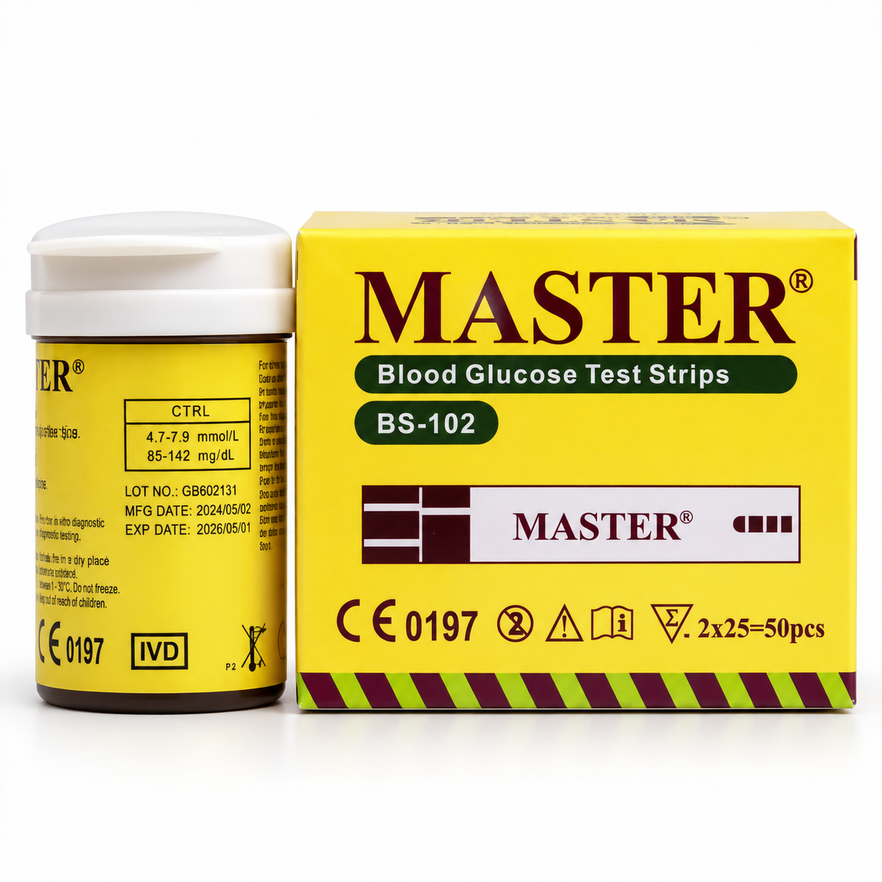 MASTER BS-102 Blood Glucose Test Strips – 50 Pieces - Image 3