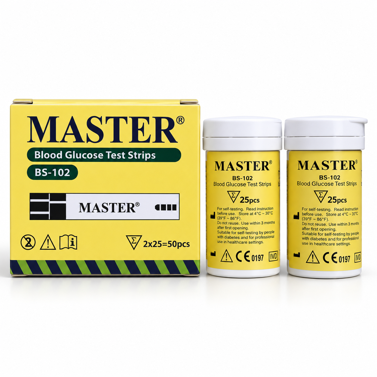 MASTER BS-102 Blood Glucose Test Strips – 50 Pieces - Image 2