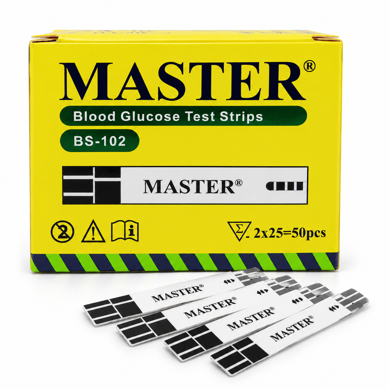MASTER BS-102 Blood Glucose Test Strips – 50 Pieces