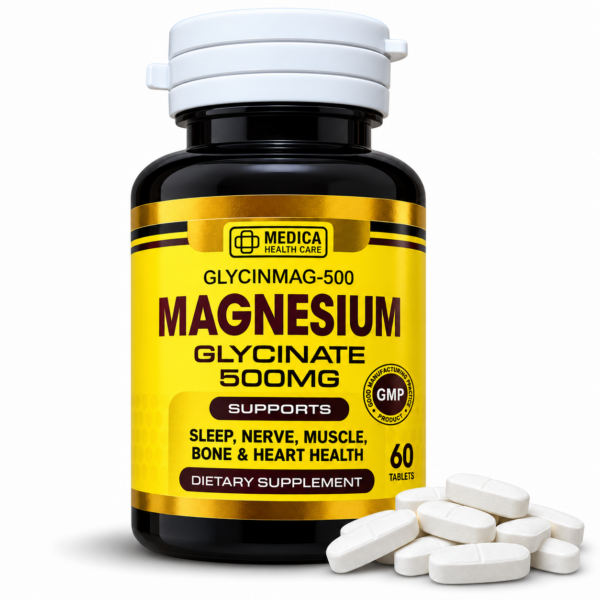 Glycinmag-500 Magnesium Glycinate 500mg Tablets – 60 Tablets
