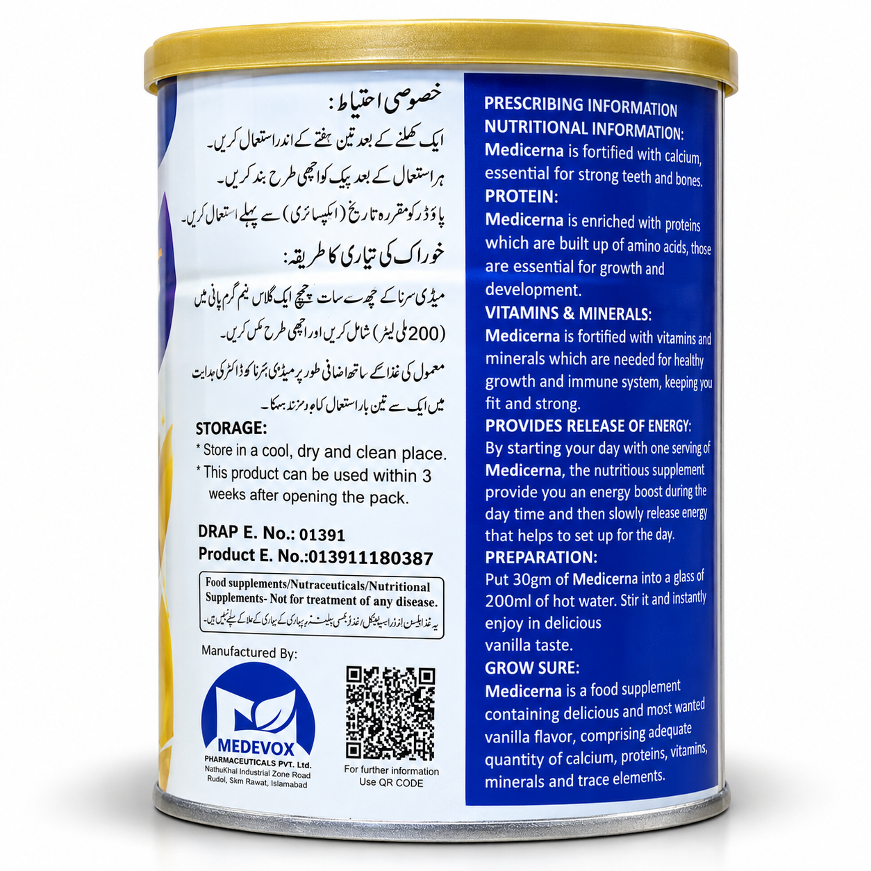 Medicerna Triple Care Diabetes Nutritional Supplement Powder – Vanilla Flavour, 400g - Image 2