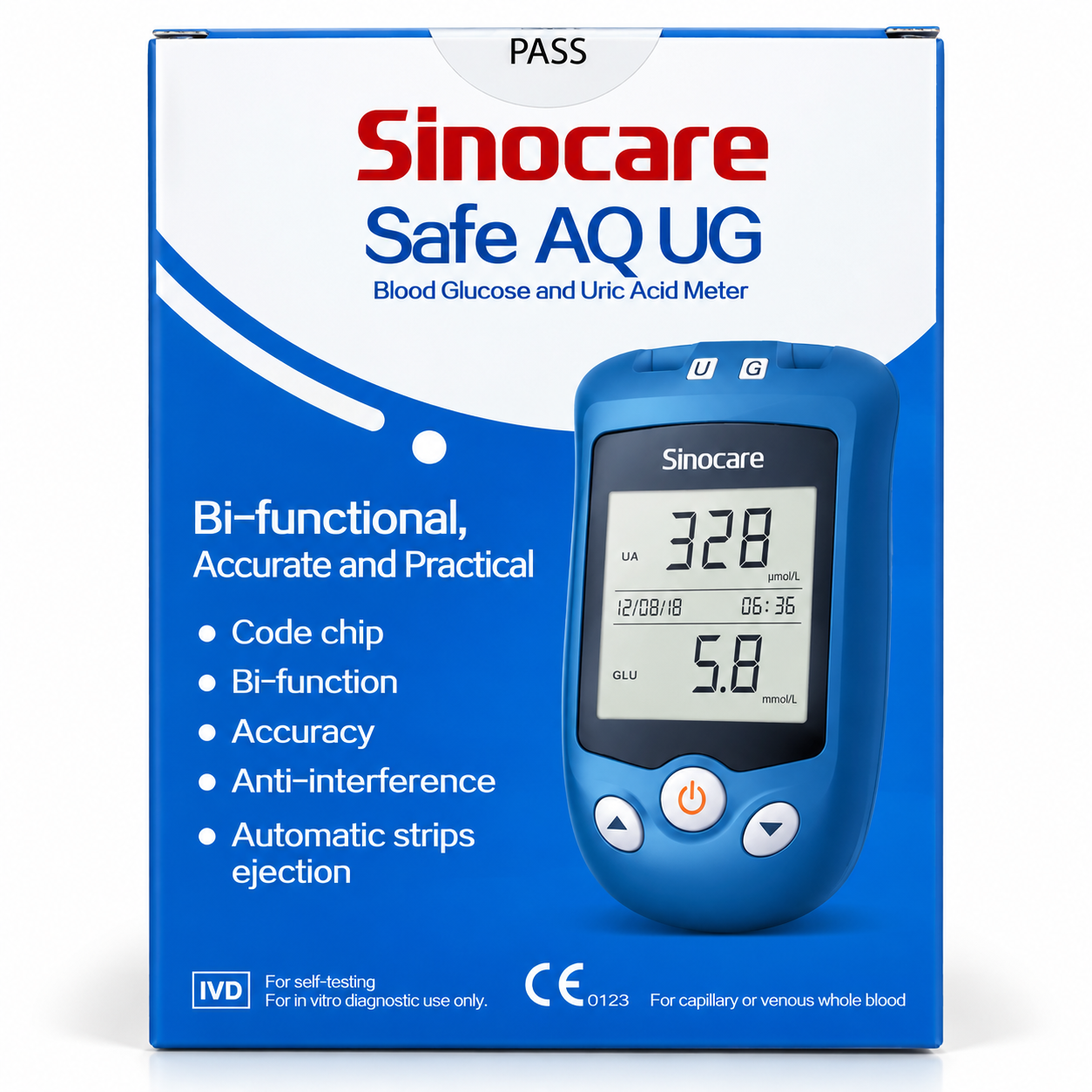 Sinocare Safe AQ UG Blood Glucose and Uric Acid Meter - Image 2