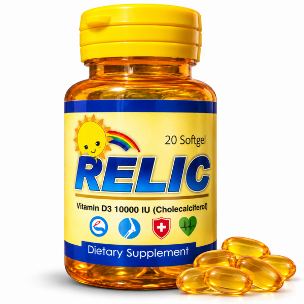 Relic Vitamin D3 10000 IU Softgels – 20 Softgels