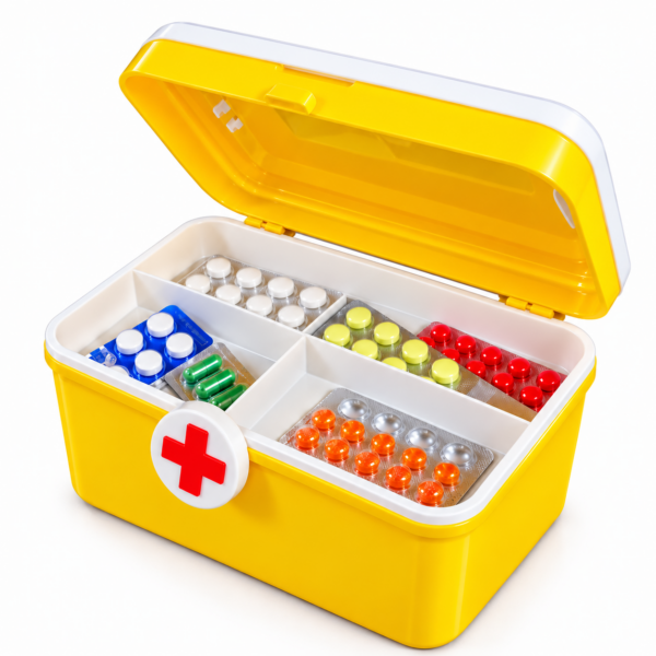 First Aid Box with Handle – Portable Medical Storage Case
